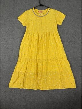 Moon Women’s Small Yellow Floral Print Dress Girly Coquette Romantic Brunch